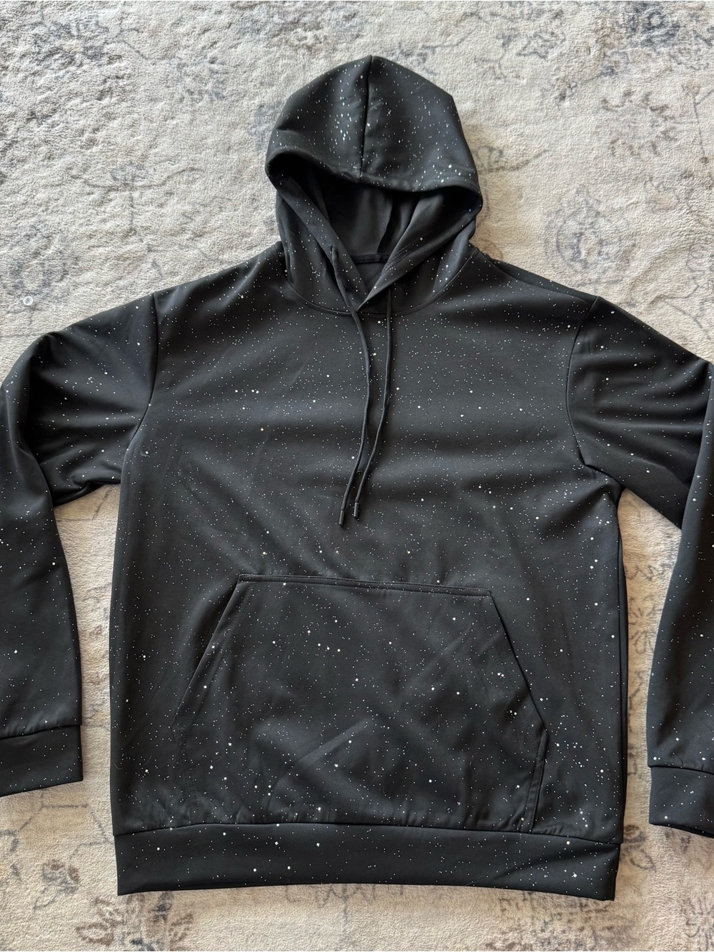 Black Sparkled Pullover Hoodie